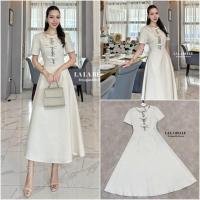 ราคา เดรสออกงานสีครีม เดรสไปงานแต่งโทนขาว เดรสสีครีม เดรสเจ้าหญิง (45054302597)