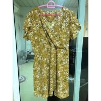 ราคา 10#เดรสสาวอวบอ้วนสีเหลืองลายดอก (5648356764)