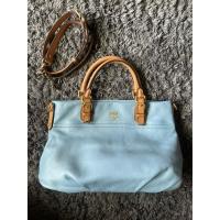 ราคา MCM หนังปั๊มทั้งใบ สีฟ้าพาสเทล (28000614306)