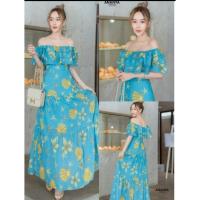 ราคา ชุดเดรสกระโปรงยาวงานป้ายไซด์ M (54957073111)