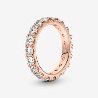 ราคา (มือสอง สภาพดี) พร้อมส่ง 58‼️ Sparkling Row Eternity Ring pandora แท้ แหวนโรสโกล เพชรรอบวง (29153312894)