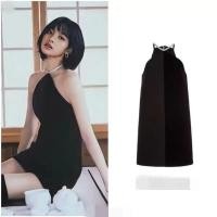 ราคา Blackpink Lisa เกาหลี ย้อนยุค สไตล์เซ็กซี่ อาชีพ แต่งระบาย สายรัด ชุดฝรั่งเศส วินเทจ มินิเดรส (24981231675)