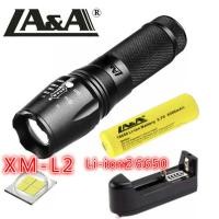 ราคา LA&A ไฟฉายแรงสูง ไฟฉายชาร์จไฟ ไฟฉายพกพา ตั้งแคมป์ ปีนเขา ปรับซูมได้ รุ่นL2-1002 ถ่านชาร์จรุ่น (26650ก้อนใหญ่) แสงสีขาว (5776981676)
