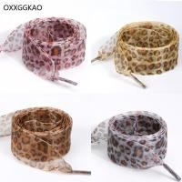 ราคา เชือกผูกรองเท้าผ้าไหมผ้ากอซริบบิ้นพิมพ์ลายเสือดาวสำหรับผู้หญิง (42929386382)