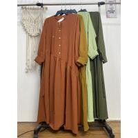 ราคา ชุดเดรส Crinkle Airflow ระดับพรีเมียมพร้อมผ้ารัฟเฟิลแบบเอียง - ชุดเดรสมุสลิมแบบเส้นหลัง (27031916451)