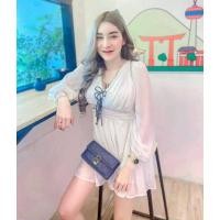ราคา เดรสสั้นชีฟองแขนยาว สีขาว มือ2 เดรสสีขาว แต่งเชือกอก เดรสมือสองสภาพดี (14578410626)