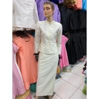 ราคา ชุดไทยจิตรลดา สีครีม/งาช้าง (28102556259)