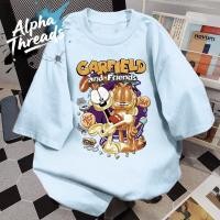 ราคา เสื้อยืด oversize unisex เสื้อน่ารัก โคตรนุ่ม เสื้อ ไม่หดตัวลาย เสื้อไม่ยับ ลาย "Garfield" (44412249197)