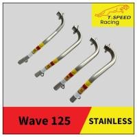 ราคา [ฟรีประเก็นปากท่อ] คอท่อ Honda Wave 125 สแตนเลส 304/ เหล็กชุบ Size 22/ 25/ 25-28/ 28/ 28-32/ 32 mm. (14364613691)