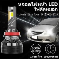 ราคา หลอดไฟหน้า LED ขั้วตรงรุ่น Honda City Type ZX ปี2003-2013 H4 แสงขาว 6000k มีพัดลมในตัว ราคาต่อ 1 คู่ พร้อมส่ง (29687198208)