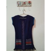 ราคา ผ้าพื้นเมืองสีน้ำเงินแต่งลูกไม้ (1032264963)