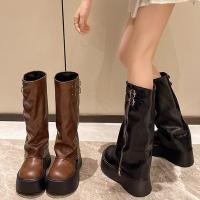 ราคา MVP รองเท้ามอเตอร์ไซค์หุ้มข้อผู้หญิง รองเท้าบูทยาวถึงเข่าพื้นหนา รองเท้าบูทหนังเกาหลีแบบหัวเข็มขัดแฟชั่น~ (26721997245)