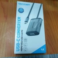 ราคา Vention อะเเดปเตอร์แปลง USB C เป็น HDMI VGA 4K HDMI 1080P VGA USB 3.0 PD (25127723681)