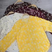 ราคา VB Unique Floral V Neck Women Blouse - M1208 (22043454747)