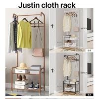 ราคา GANTUNGAN ราวแขวนผ้าจัสตินไม้แขวนเสื้อมัลติฟังก์ชั่น (40155771640)