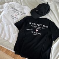 ราคา GUESS EST1981 Unisex Fashion Print Tee ทำจากผ้าฝ้าย 100% สไตล์ฮิปสตรีทยอดนิยม อินสไปร์จากเทรนด์ใน.Instagram (48607171177)