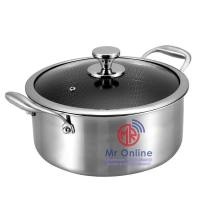 ราคา SUS 316 Stainless Steel Sampinlais Honeycomb One Side Non-Stick Pot With Two Handle / หม้อซุป / หม้อนม (29661636246)