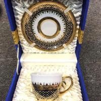 ราคา ชุดถ้วยกาแฟ ลายเบญจรงค์ ริ้วทอง 12เค (2010309699)