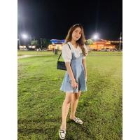 ราคา เดรสยีนส์คนอ้วนใส่น่ารักคนผอมใส่แล้วสวย (24731933203)
