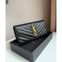 ราคา YSL Portefeuille long wallet สีดำอะไหล่ทอง (51556274598)