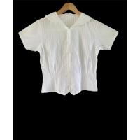 ราคา เสื้อคอบัว สีขาว งานปัก ผ้าฝ้าย (21484812590)