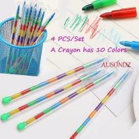 ราคา Alisondz ดินสอสีน้ํามัน สีพาสเทล น่ารัก เปลี่ยนไส้ได้ สําหรับเด็กนักเรียน สํานักงาน วาดภาพ ศิลปะ 4 ชิ้น/ชุด (23065500342)