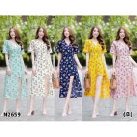 ราคา จั๊มสูทกางเกงขาสั้นกระโปรงผ่าข้าง (4147955422)