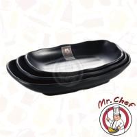 ราคา Mr.Chef [พร้อมส่ง] จานเกาหลีเมลามีน จานเมลามีน ขนาด 20, 22, 25 cm จานสี่เหลี่ยมเมลามีน จานข้าว จานแบ่ง จานเรียบ สีดำ (20074912817)