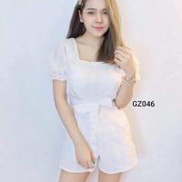 ราคา จั้มสูทขาสั้นลูกไม้สีขาว (7538114237)