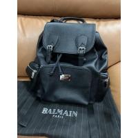 ราคา กระเป๋าเป้สีดำ Balmain black leather backpack ของแท้ มือสอง (15168951121)