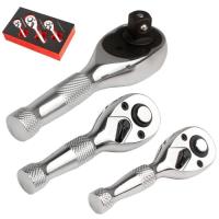 ราคา Mini Ratchet Wrench Spanner 2-3pcs Set 72 Teeth Quick Socket 1/4 3/8 1/2 Inch Stubby Two-way Horns (40628992558)