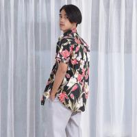 ราคา Mr.688 เสื้อเชิ้ตผู้ชายแขนสั้น ลายดอกฮาวาย Fading Flower สีแดงพื้นดำ (1126748057)