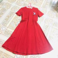 ราคา เดรสผ้ายืด สีแดง แบรนด์ hiso ส่งฟรี (7802237488)