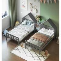 ราคา เตียง เตียงไม้ 3.5 ฟุต ฝาแฝด เด็กชายและเด็กหญิง เคียงข้างกัน เตียงเดี่ยว พร้อมพื้นที่จัดเก็บ ทนแรงได้ 500กก. (28729313928)