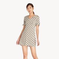 ราคา ส่งต่อ Polka Dot Tie Sleeves dress - Mid grey Size M (7042821451)