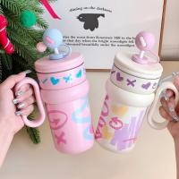 ราคา น่ารักกระติกน้ําร้อนถ้วย น่ารัก แก้วเก็บความร้อนด้วยฟาง650มิลลิลิตรสแตนเลสแก้วแบบพกพากาแฟกระติกน้ําร้อนที่มีการจัดการของขวัญ (29377834928)