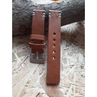 ราคา สายนาฬิกาหนังแท้งานแฮนด์เมดสีน้ำตาลแทน quick release spring bar watch straps (5947786949)