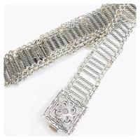 ราคา Vintage jewelry เข็มขัด อีสานชุดล้านนาไทหัวเข็มขัดเงินโบราณ (50105246435)
