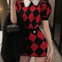 ราคา พร้อมส่งAL-CF0535(ชุด 2ชิ้น) เสื้อไหมพรมแขนสั้น+กระโปรงไหมพรม ลายสก๊อตแขนตุ๊กตา สไตล์แฟชั่นเกาหลี(98077) (19408364630)