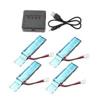 ราคา 4PC 3.7V 520MAh 30C Upgraded Li-Po Battery with USB Charger for WLtoys XK K110 K110S V930 V977 RC Helicopter Spare Parts (26511470433)