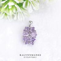 ราคา Z6490 จี้พลอยอเมทิสต์แท้ ( Natural Amethyst ) ตัวเรือนเงินแท้ 925 ชุบทองคำขาว ( เปลี่ยนสีชุบฟรี ) (19632637414)