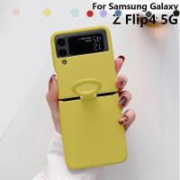 ราคา For Samsung Galaxy Z Flip4 Flip 4 Silicone Foldable Soft-Touch Back Protective Cover With Ring Case (16485630133)
