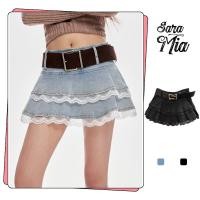 ราคา [DEAL] กระโปรงยีนส์ขาบาน Saramia ลูกไม้ กระโปรงยีนส์สั้นทรงเอเอวสูง ทรง Coquette A26 (44323339331)