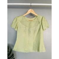 ราคา เสื้อผ้าไทยสีเขียวอ่อน ผ้าไหมแก้ว (16643609656)