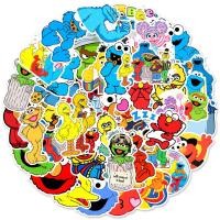 ราคา 50ชิ้นเซซามีสตรีทไม่ทําซ้ําสติกเกอร์กันน้ําของขวัญปาร์ตี้สําหรับเด็ก (29744343866)