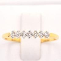 ราคา แหวนแถว ฝังเพชรเรียงกัน 7 เม็ด ✨ แหวนเพชร แหวนทองเพชรแท้ ทองแท้ 37.5% (9K) ME865 (20280285595)