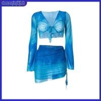 ราคา [Dolldoll]Stylish Women's Bikini Four Piece Set Conservative Swimwear for Beach Trips (56653133256)