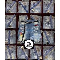 ราคา Holdem denim แท้100%Blue Wash Destroyed denim shorts (20272515029)