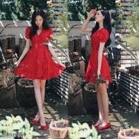 ราคา เดรสสั้น คอวีป้ายหน้า ทรงผูกแบบกิโมโน (2018184233)