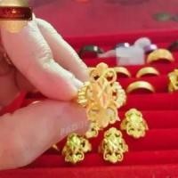 ราคา แหวนชุบทอง 24K (99.9%) ฉลุลายไทย เคลือบแก้ว RM09027 (3172989746)